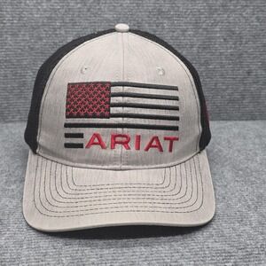 Ariat Hat Cap Snap Back Mens One Size Gray Black Trucker Western Ranch Rodeo